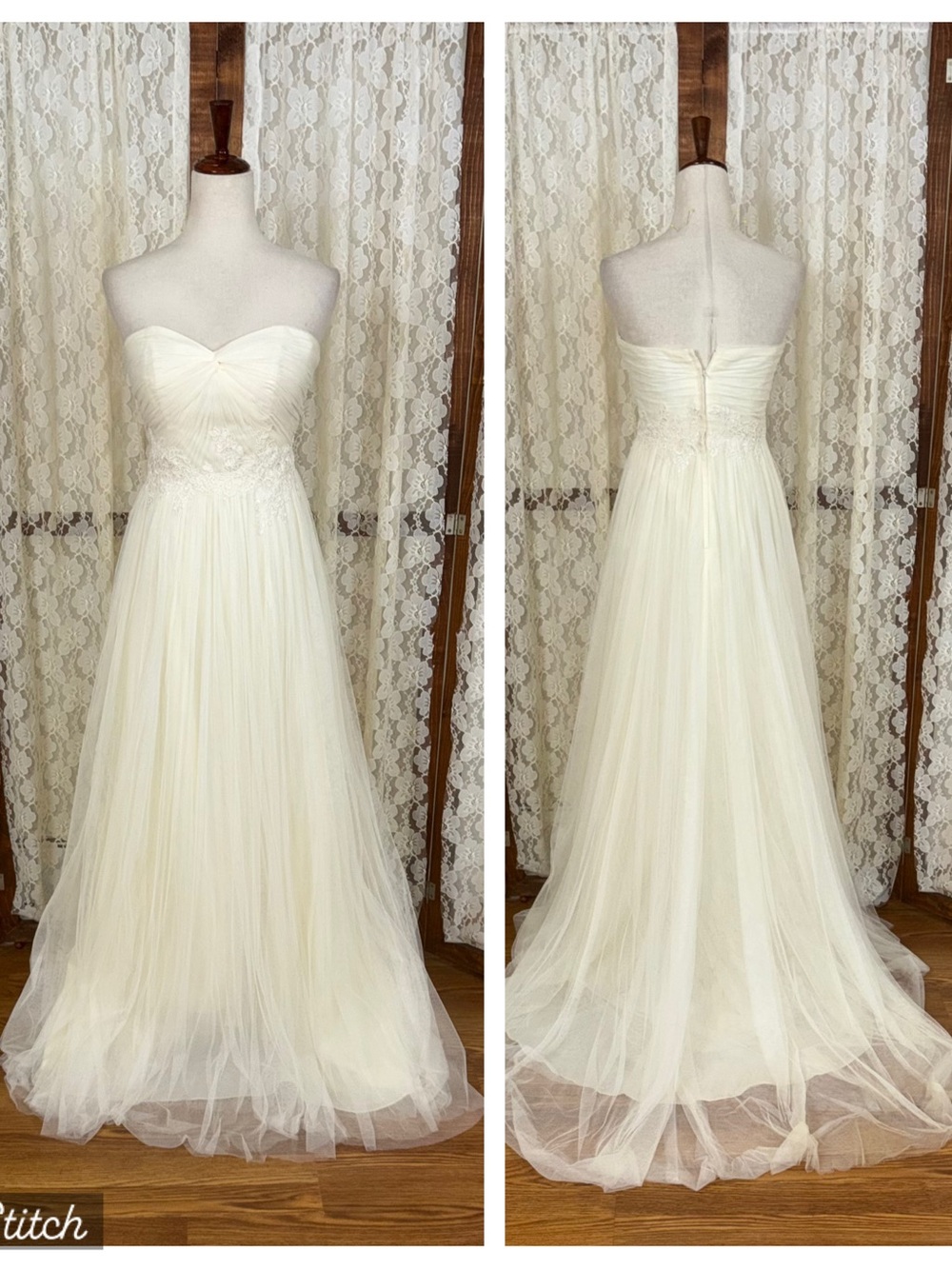 Beautiful New Jacquelin Exclusive Mesh Tulle Wedding Gown